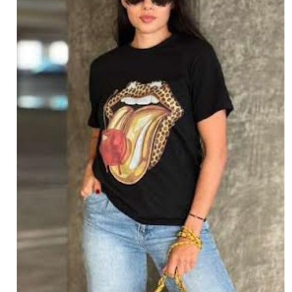 ShopEvelynne Black Graphic Tee with Bold Design - Picture 2 of 3